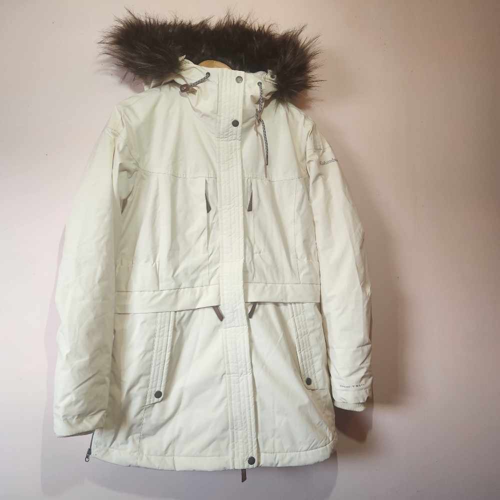 Columbia Payton Pass Insulated Winter Parka Ivory Omni-Heat Infinity Omni-Tech L